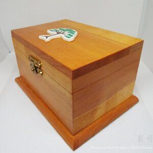 Vintage 5" Cedar Wooden Storage Chest Trinket Jewelry Keepsake Box